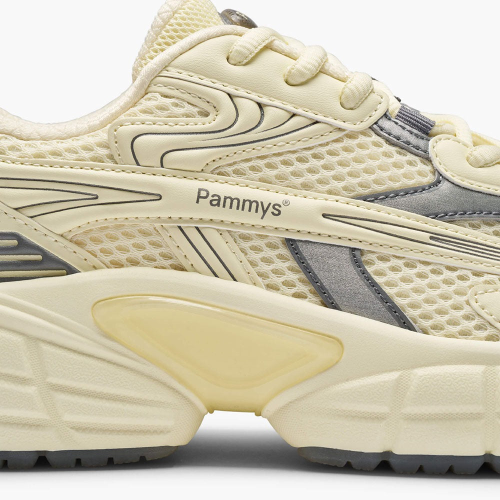 Women's Retro Chunky Trainers in lemon cream, grey – view 6