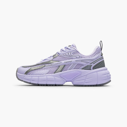 Women's Retro Chunky Trainers in lilac, grey – side view