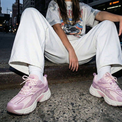 Women's Retro Chunky Trainers in pastel pink – view 5