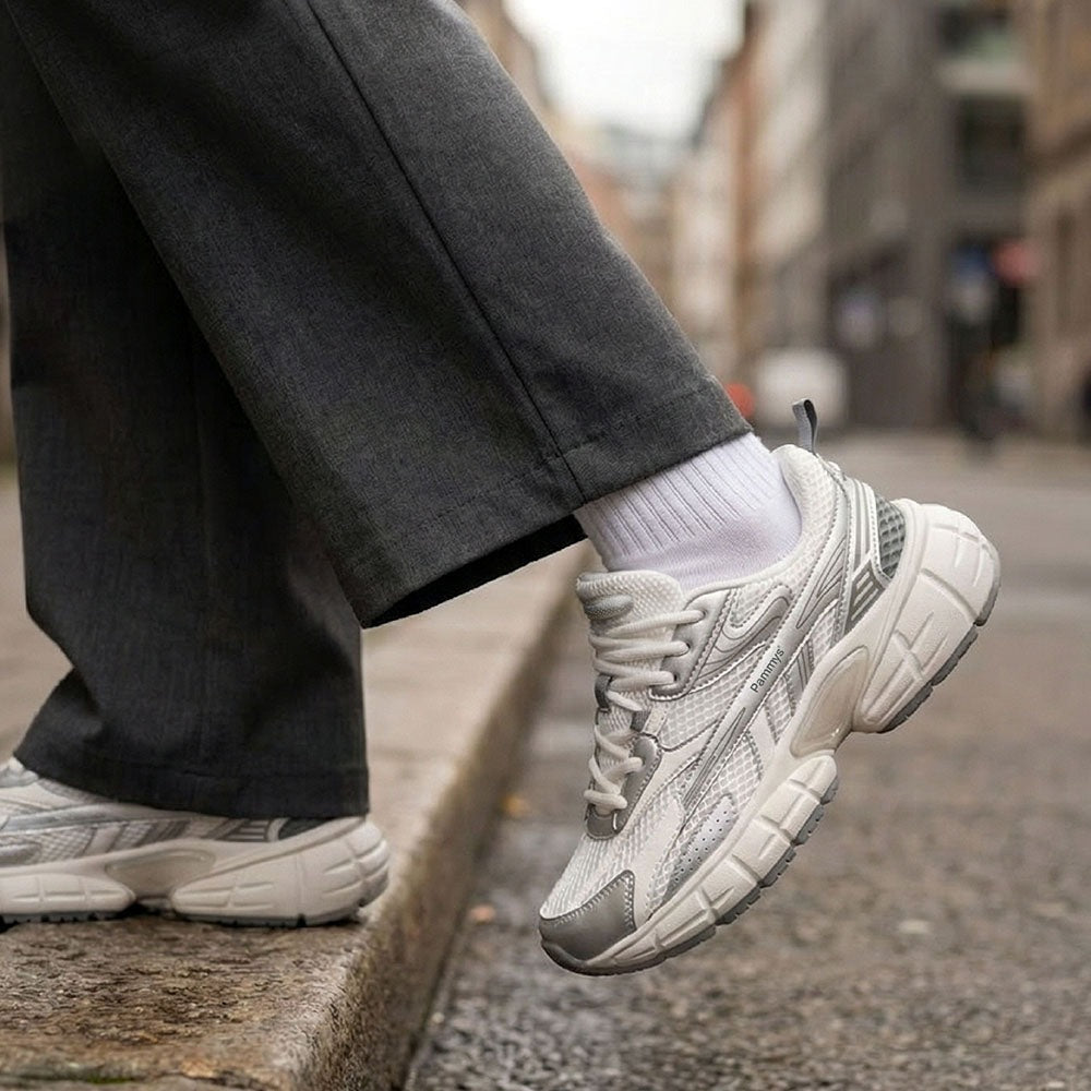 Women's Retro Chunky Trainers in white, silver – view 3