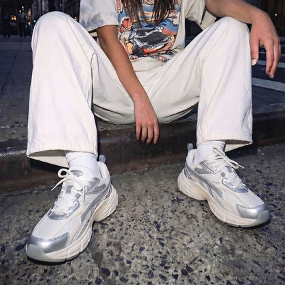 Women's Retro Chunky Trainers in white, silver – view 5