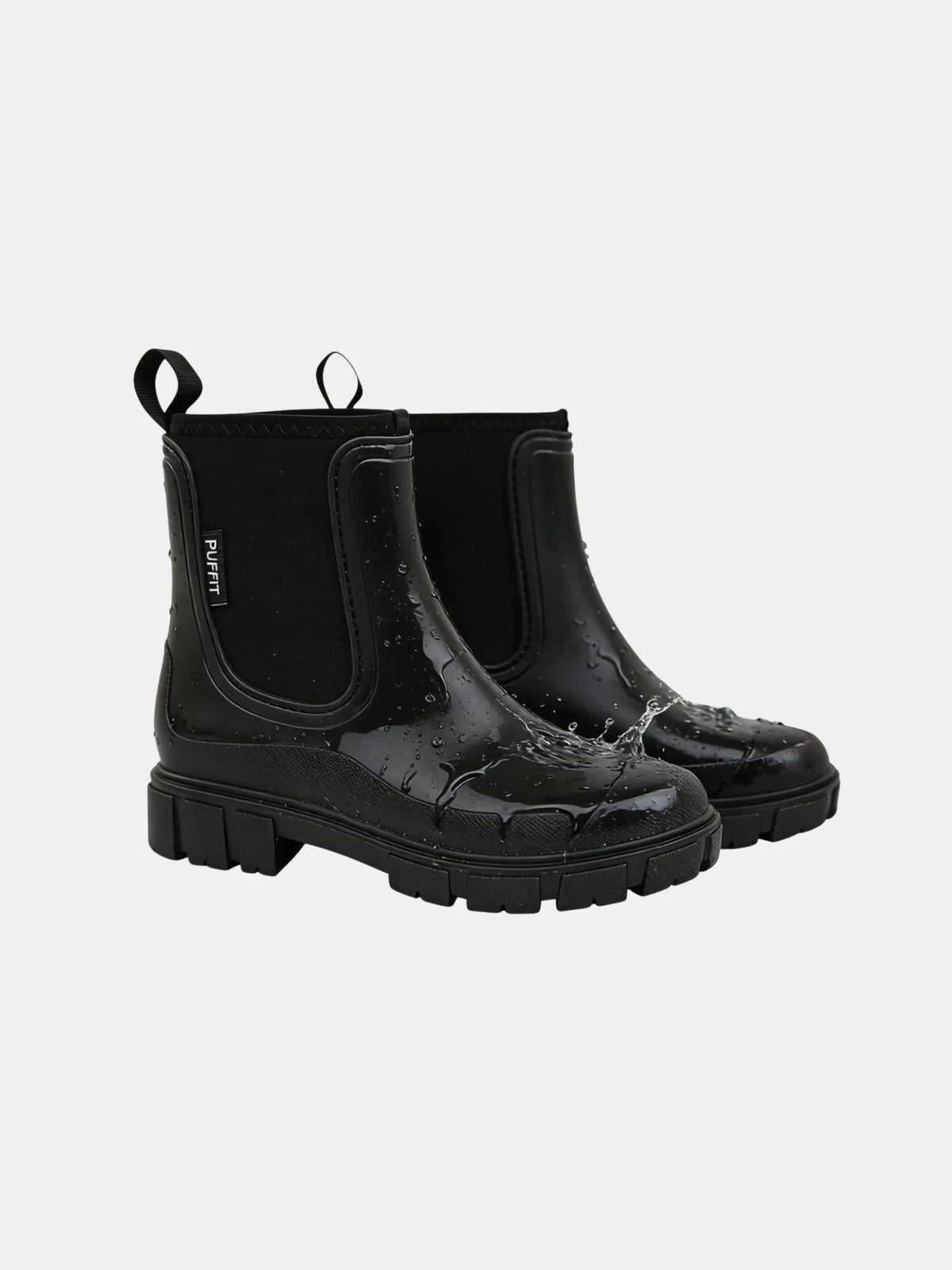 Women's Waterproof Chelsea Rain Boots in black – view 3