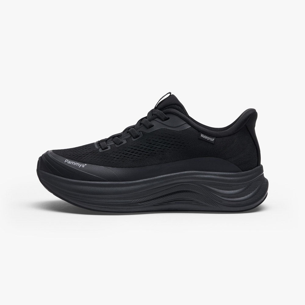 Women's Waterproof Hands-Free Trainers in black – side view