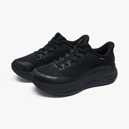 Women's Waterproof Hands-Free Trainers in black – pair, front view