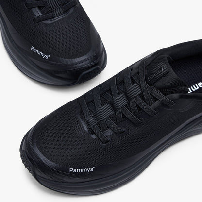 Women's Waterproof Hands-Free Trainers in black – knit upper and toe