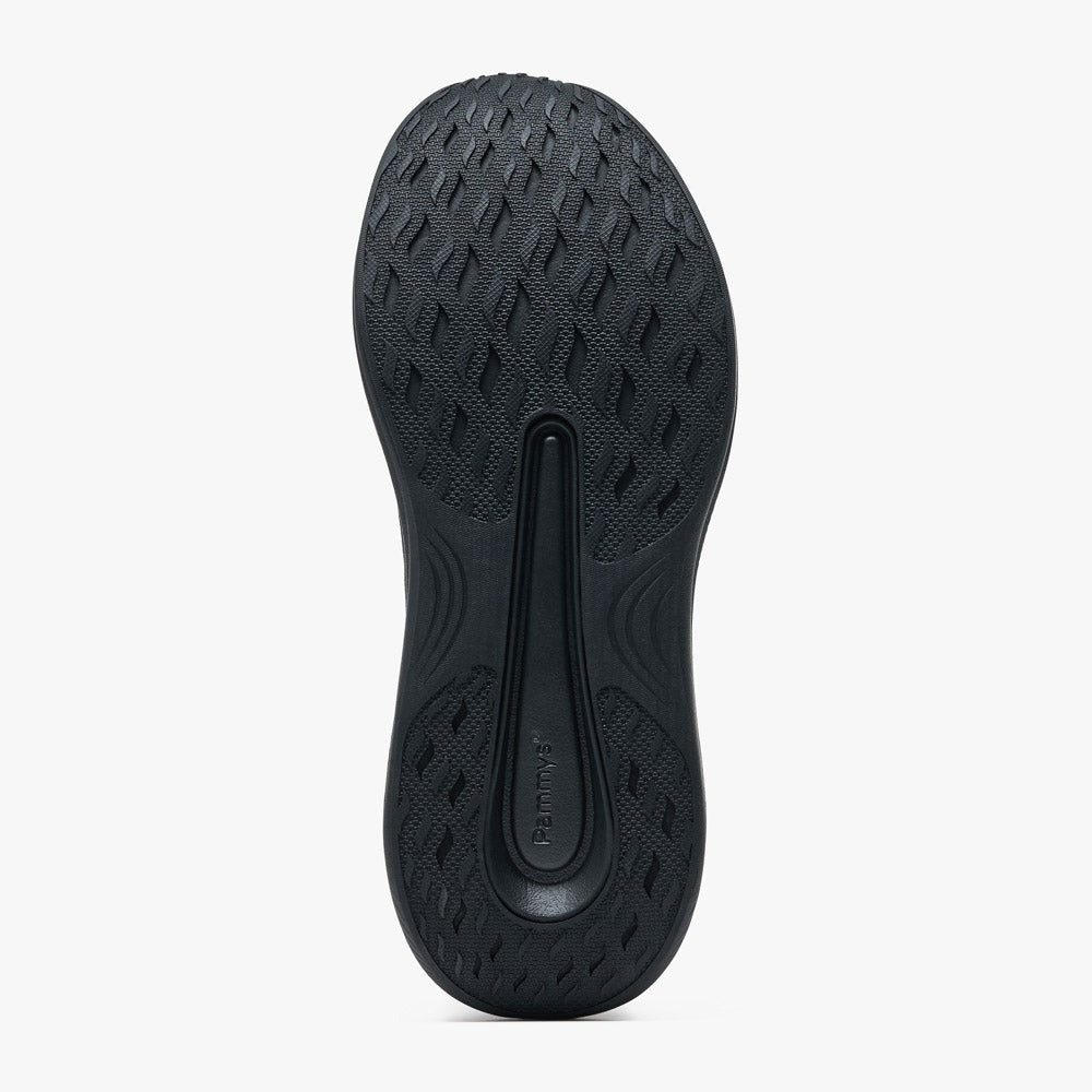 Women's Waterproof Hands-Free Trainers in black – non-slip rubber outsole