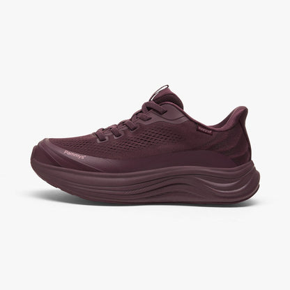 Women's Waterproof Hands-Free Trainers in burgundy – side view