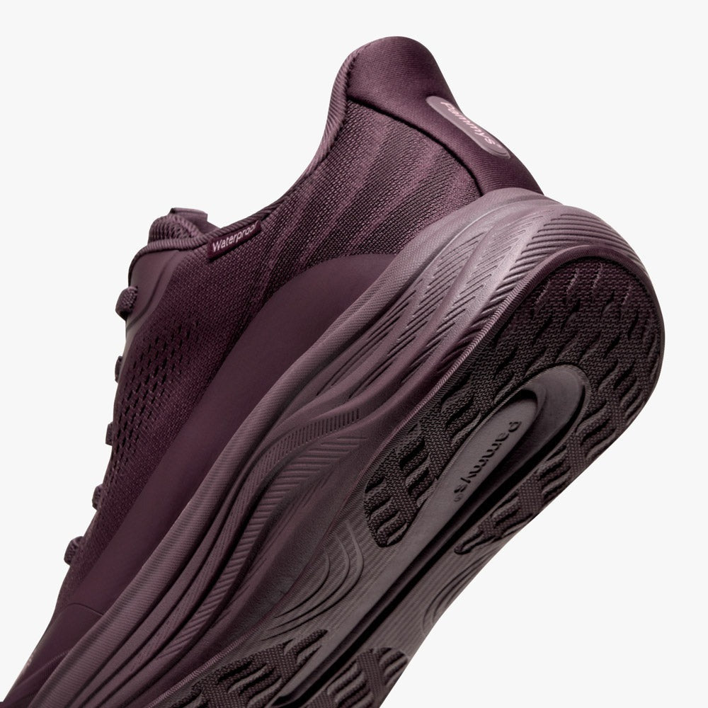 Women's Waterproof Hands-Free Trainers in burgundy – hands-free heel and cushioned sole