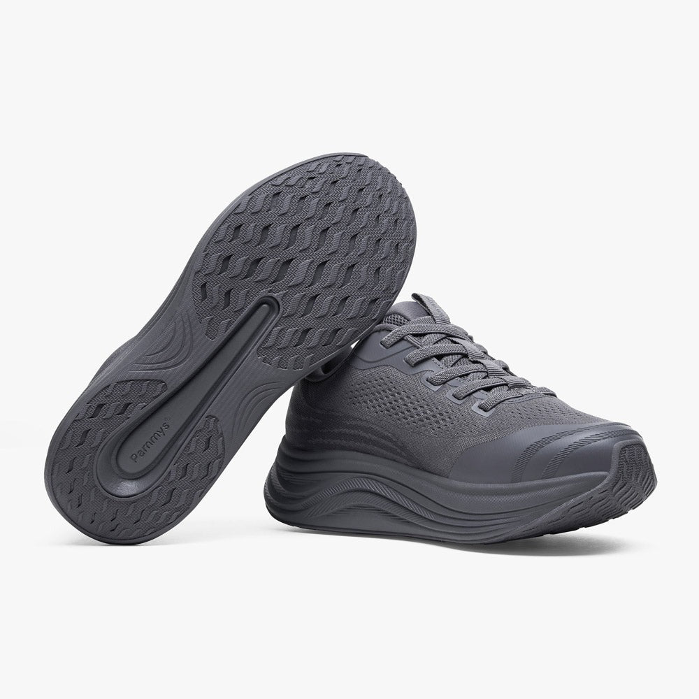 Women's Waterproof Hands-Free Trainers in dark grey – pair with sole