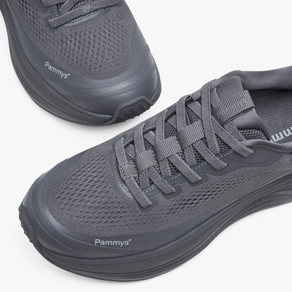 Women's Waterproof Hands-Free Trainers in dark grey – knit upper and toe
