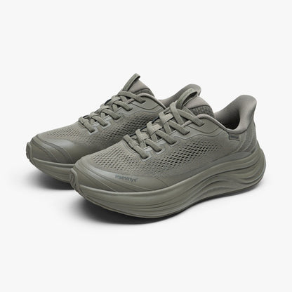 Women's Waterproof Hands-Free Trainers in khaki green – pair, front view